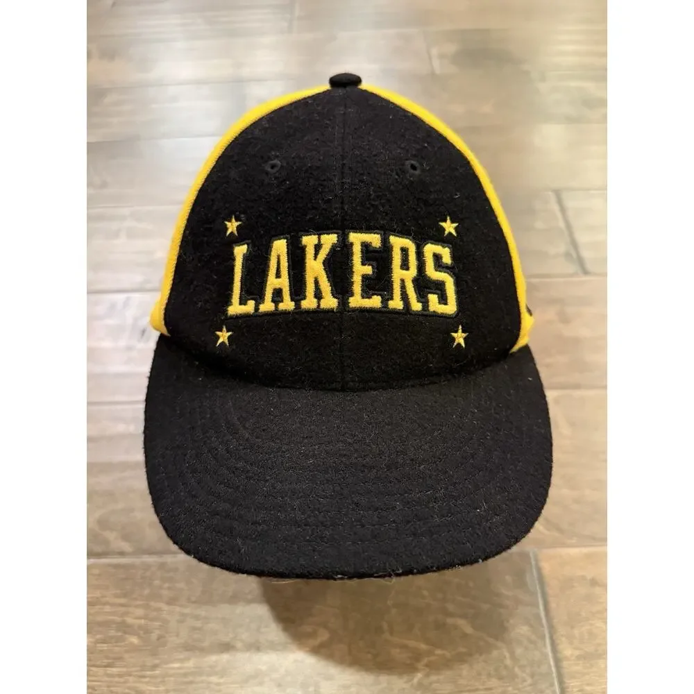 Vintage Nike Swoosh Flex NBA LA Lakers Wool Blend Fitted Hat Baseball Cap Size L